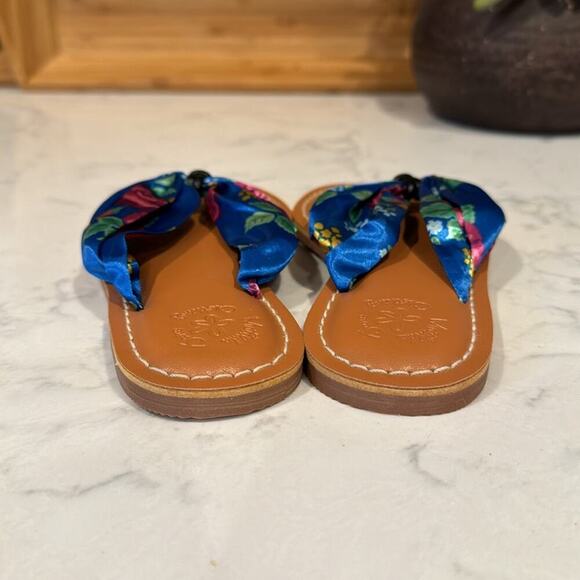 Matilda Jane The Seashore Floral Sandals with backpack flip flops blue size 11 - Picture 3 of 12